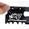 18 in 1 Multi Function Credit Card Hand Tools,Black Stainless Steel Portable Wallet Knife,Outdoor Camping Pocket Survival Knife